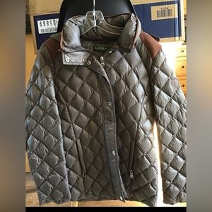 Ralph Lauren light jacket/brown and suede trim